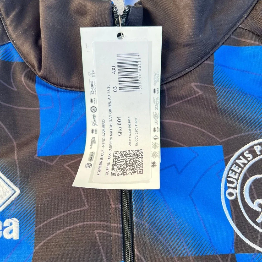 Errea Queens Park Rangers QPR Match‎ Day 1/4 Zip Training Top Black Blue 4XL NEW